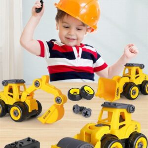1 Set Mini Construction Truck Assemble Excavator Bulldozer Set Kids Toy