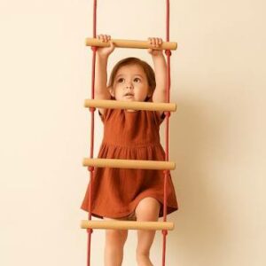 Neem Wooden Rope Ladder for Kids 3+ | Safe Play Climbing Toy