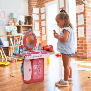 Beauty Set For Kids Girls 3 In 1 Set Portable Suitcase Toy Gift For Girls - Pink